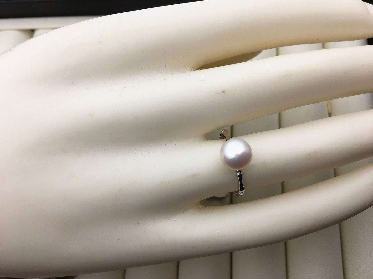 AAA single white Pearl Sterling silver ring,wedding rings for women,sterling silver 925 open ring jewellery,R1-011