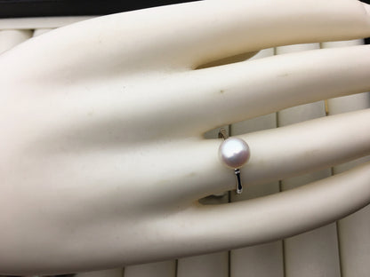 AAA single white Pearl Sterling silver ring,wedding rings for women,sterling silver 925 open ring jewellery,R1-011