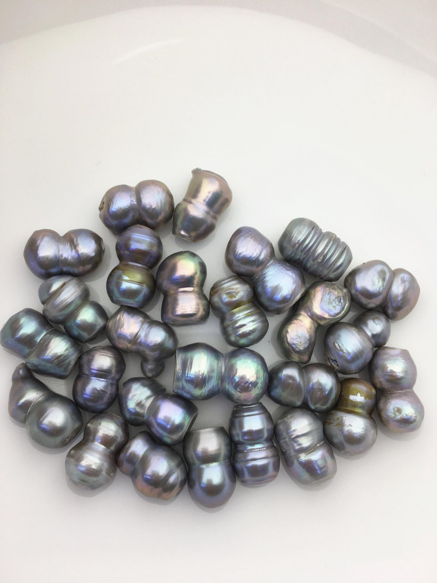 26pcs AA+ 10-14mm gray baroque freshwater pearls, 2.2mm large hole,ZS-T45