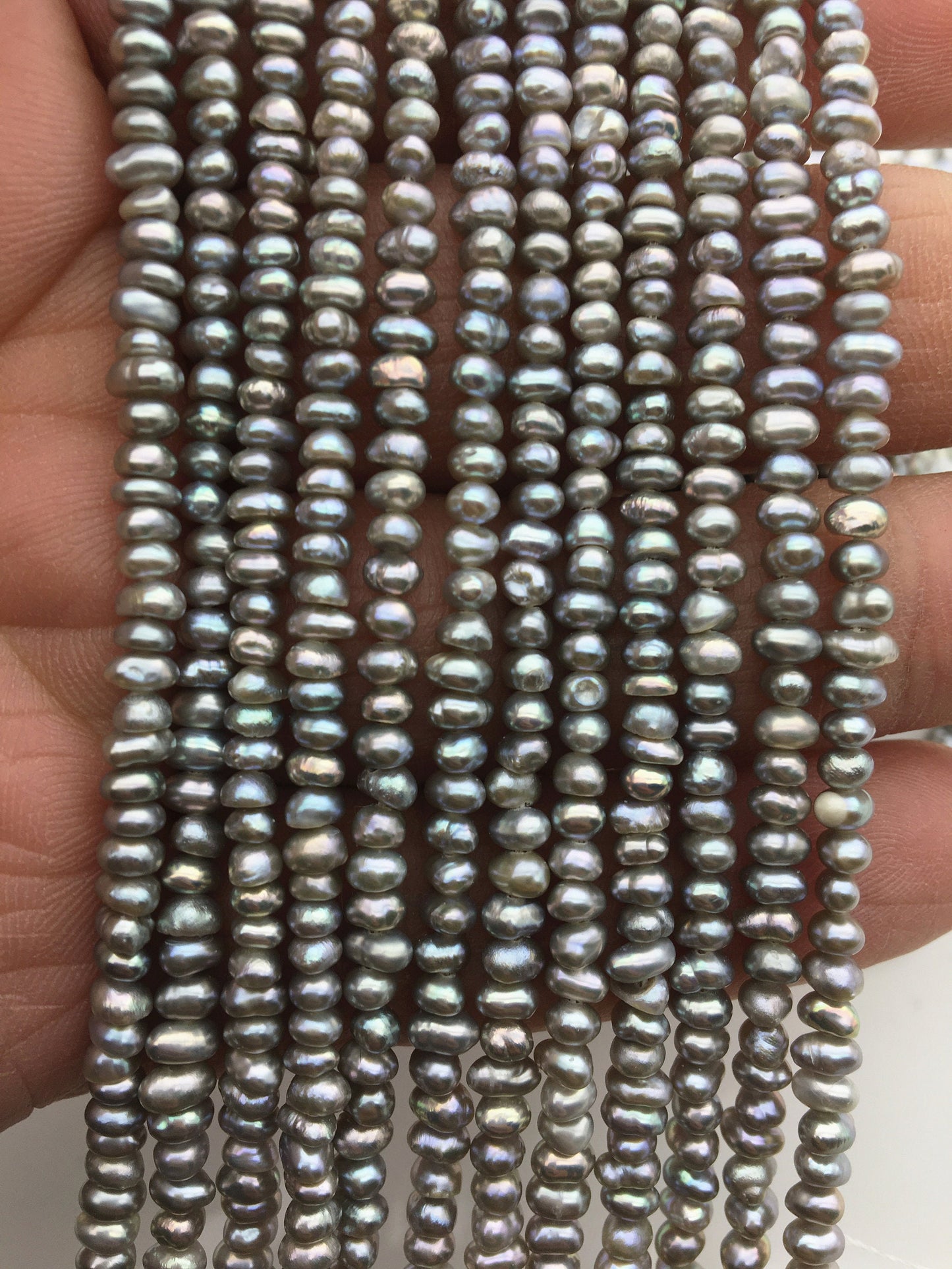 AA 3-3.5mm gray potato freshwater pearls,gray seed pearl,small size pearls bead ,for pearl necklace,CR3-2A-22