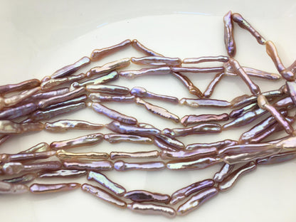 15.5'' AAA 4-7mm natural purple rainbow Toothpick pearls,ZS-80-25-10