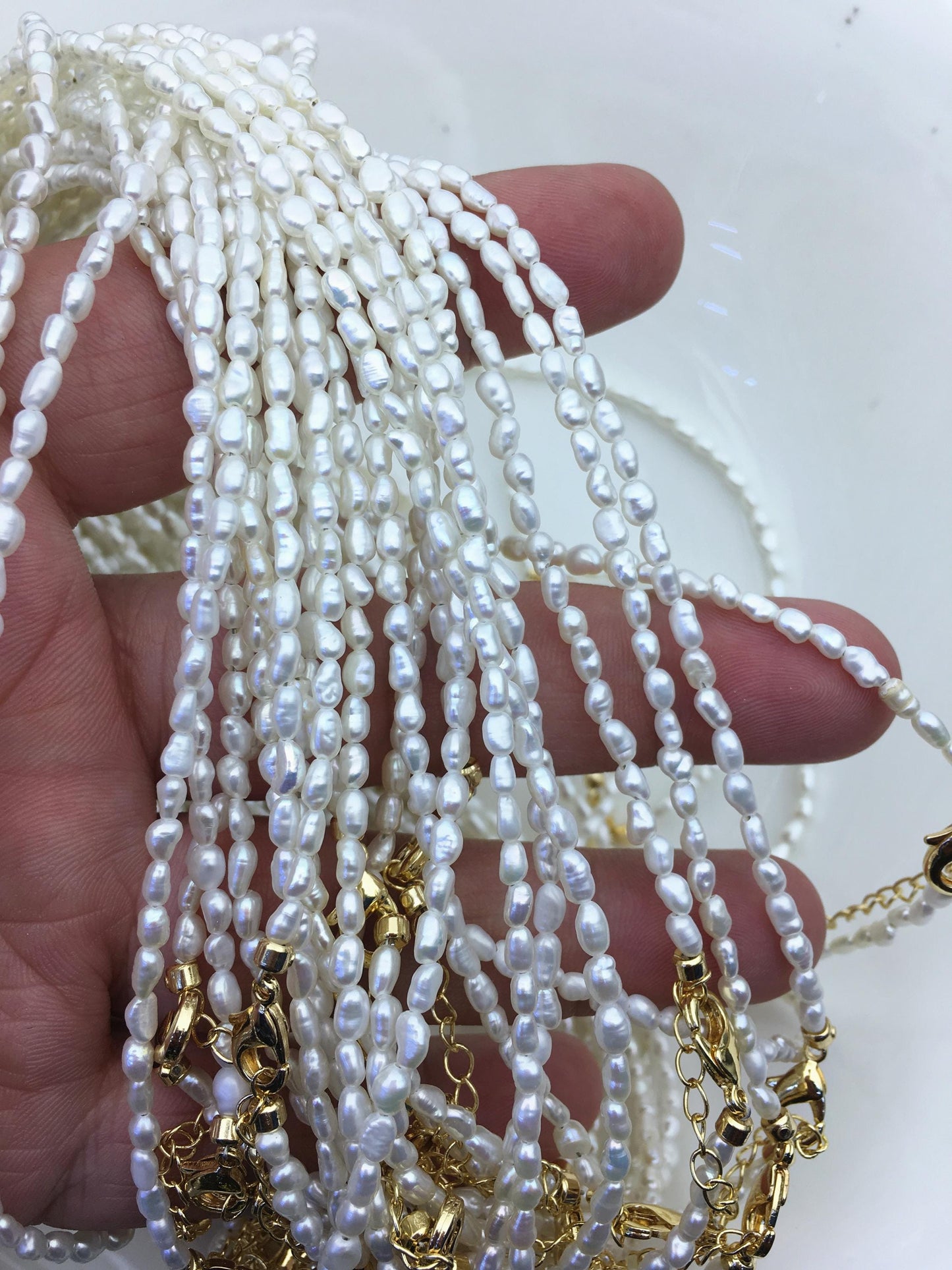 15.8''+2'' AAA 2.5-3mm tiny nugget freshwater Pearl necklace,Natural freshwater Pearl Necklace,NPN1-T52