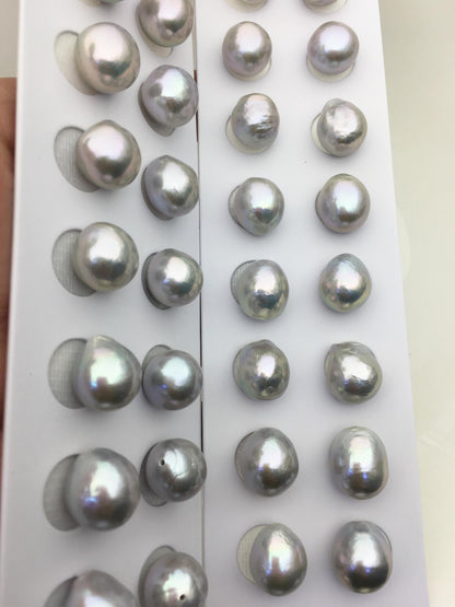 5pairs AAA 12-13mm Gray baroque drop edison freshwater pearl Pair,no hole,ED11-3A-2-43