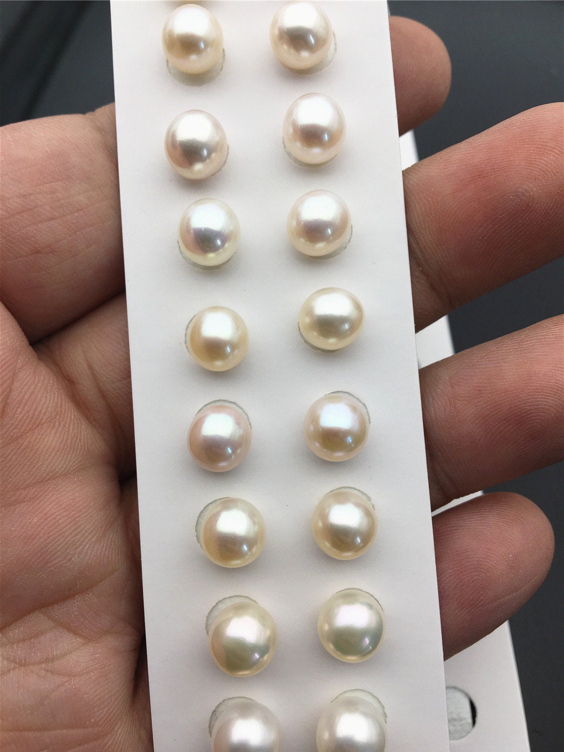 AAA 7.5-8mm/8-8.5mm white round freshwater pearls pair,for pearl earrings,for pearl ring,wedding,love,birthday,rp8-3ay-gj-1