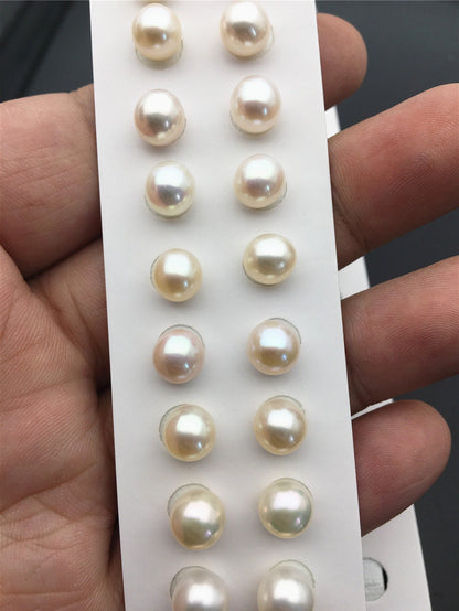 AAA 7.5-8mm/8-8.5mm white round freshwater pearls pair,for pearl earrings,for pearl ring,wedding,love,birthday,rp8-3ay-gj-1