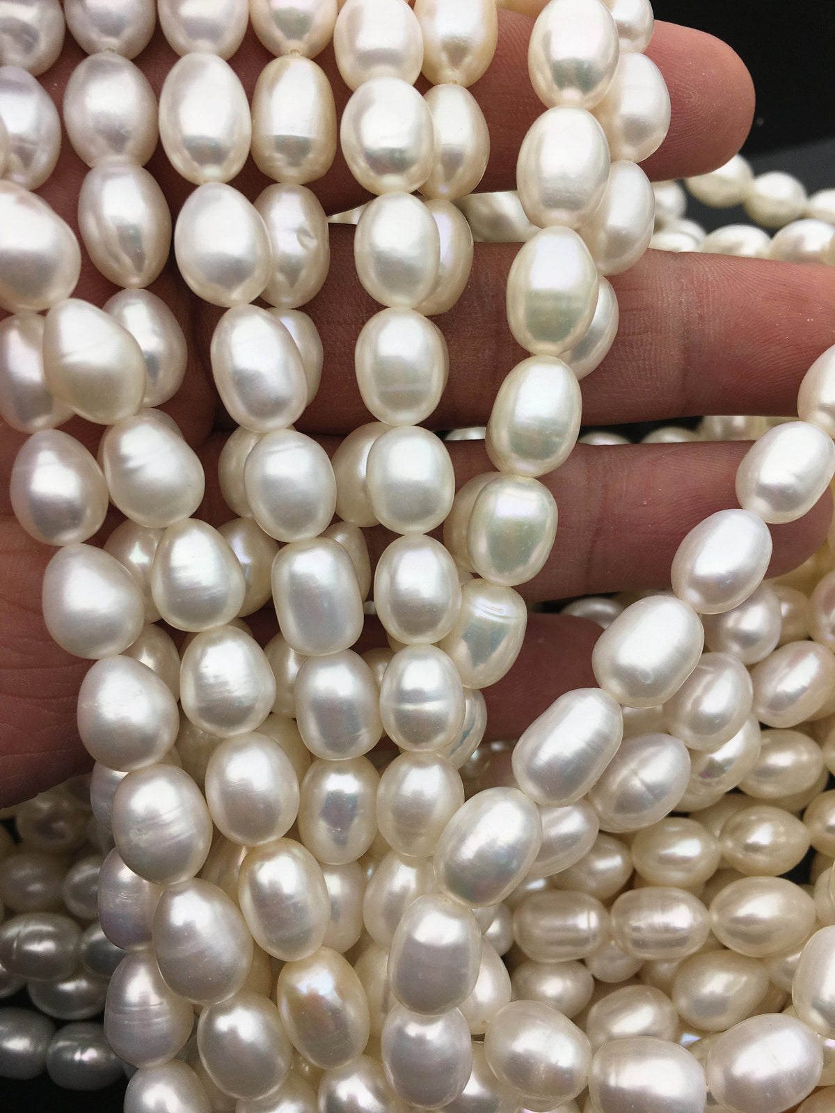 AA 8.4-9.3x8.5-13mm white rice freshwater pearls,diy pearl beads,rice pearl necklace,Christmas pearl necklace,DIY pearl,LR9-2A-1
