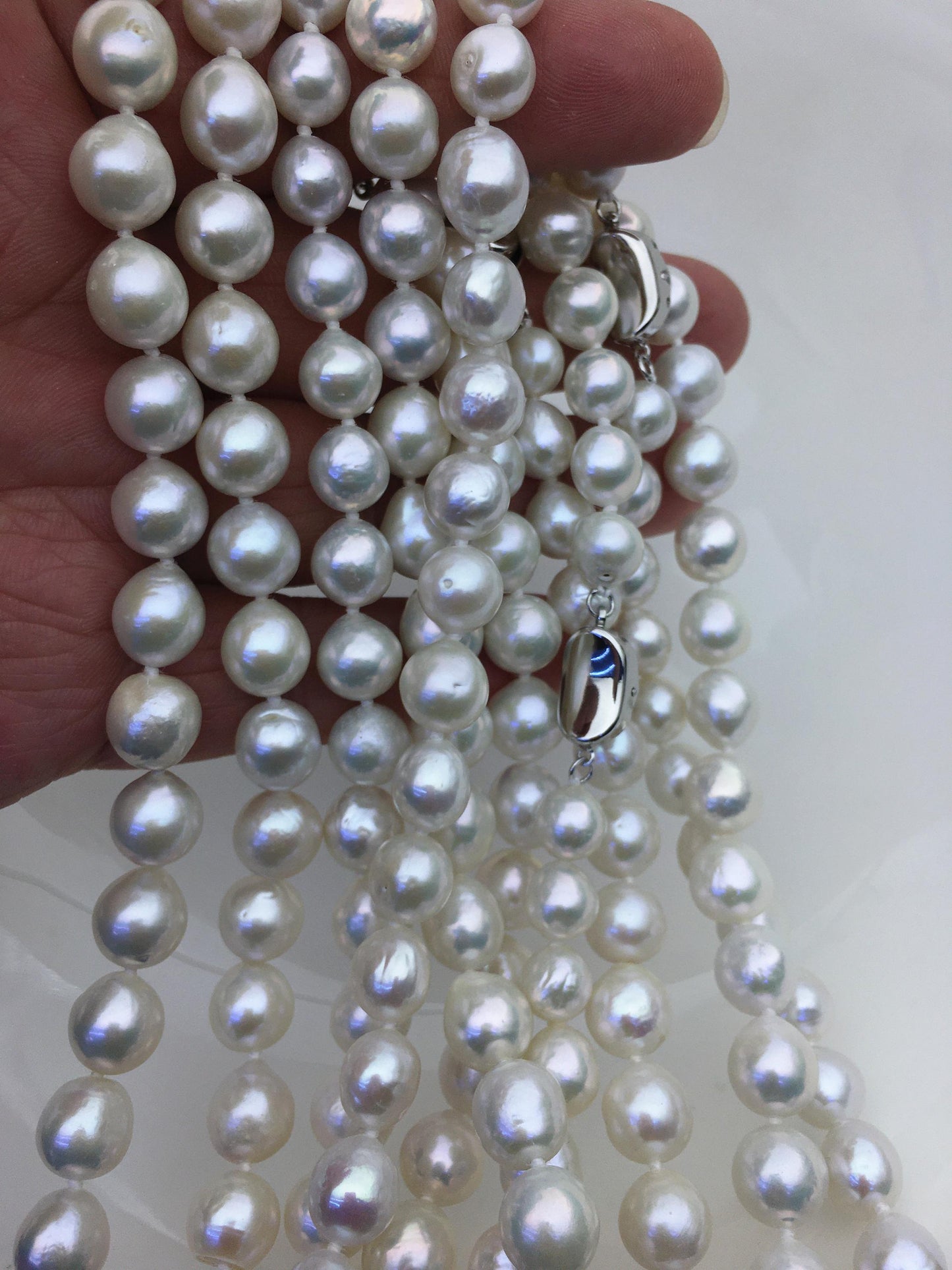 High Luster!17.5'' AAA 8-10mm white baroque drop edison freshwater Pearl necklace,genuine Natural Pearl Necklace,NPN1-T30-2