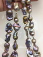 15.5'' AAA 13-17mm gray bronze rainbow flame ball pearl,FL15-3A-7-38