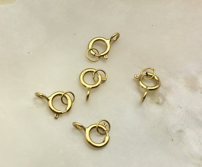 18k solid yellow gold set 4.5mm spring ring with 2.8 mm closed jump spring,ASG-CL-006