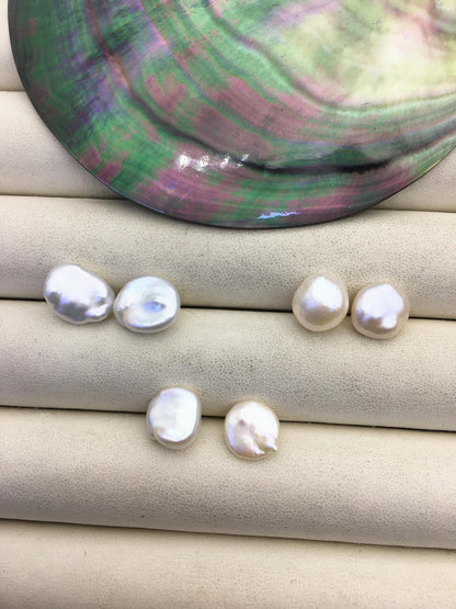 5 pairs AA+ 10-11mm White keshi pearls Pair,for make stud earrings,baroque pearl,loose pearl beads,very high luster,ZS-T4