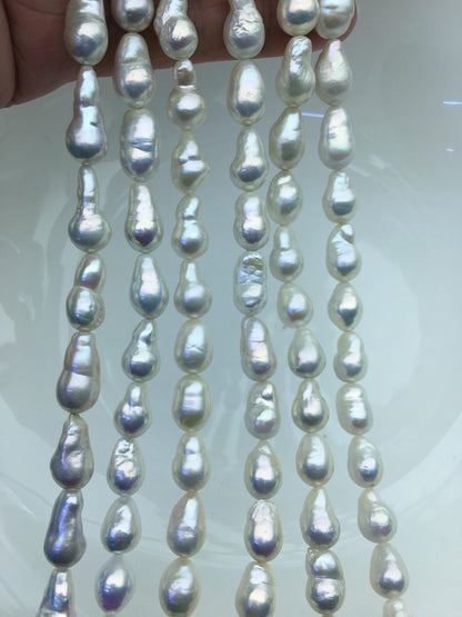 AA+ 9-11mm white baroque long drop Edison Freshwater Pearl,ED12-2A-5-41