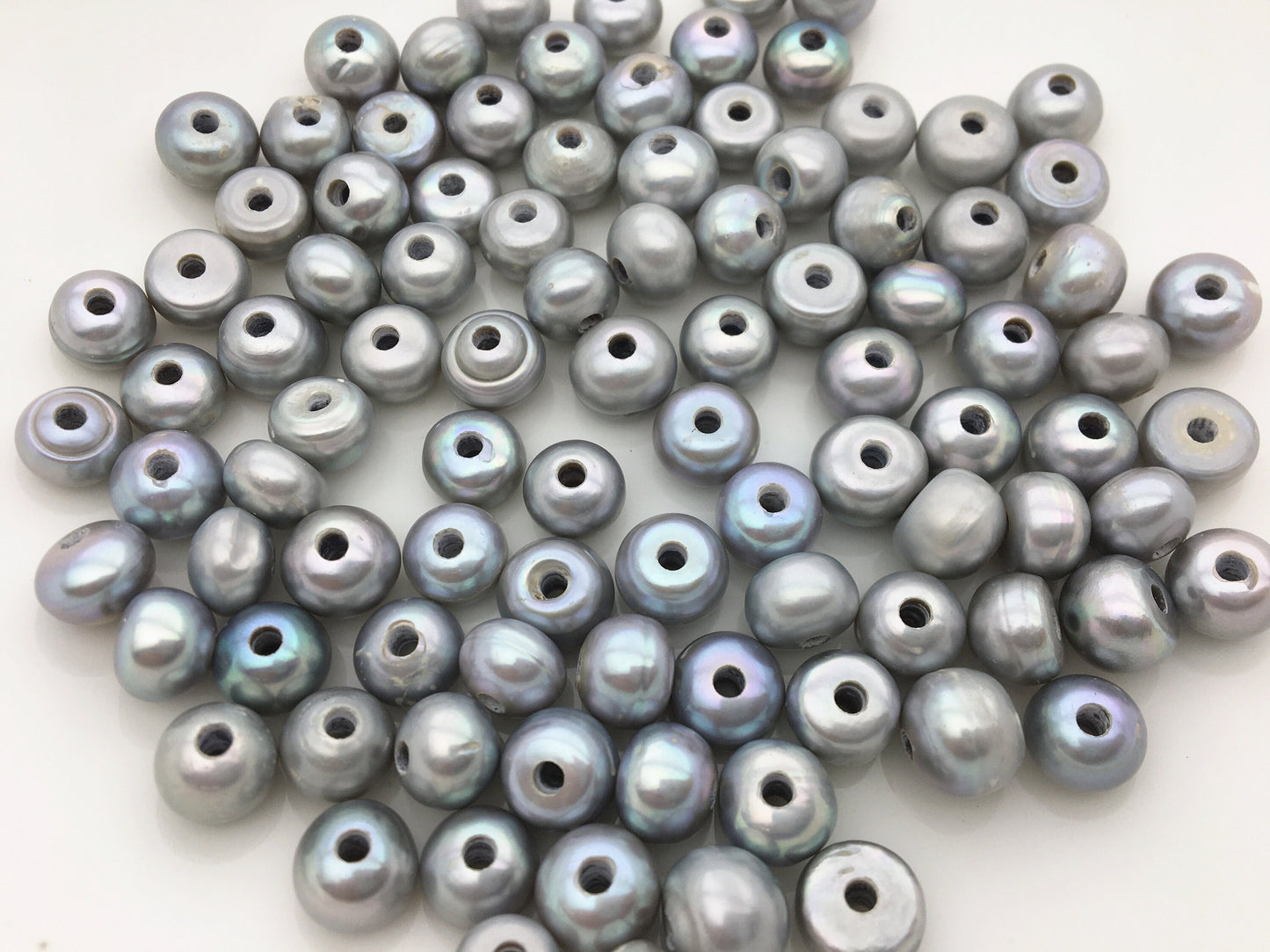 30pcs AA+ 10-11mm gray button Round freshwater pearls,2.2mm large hole, Rondelle pearl Beads,loose freshwater pearl,SM10-2A-22