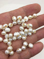 30pcs AA 7-8mm white nugget freshwater pearls,2.2mm large hole,irregular pearl,Cultured Pearl Beads,Loose Pearls Bulk Supplies,LM7-2A-1