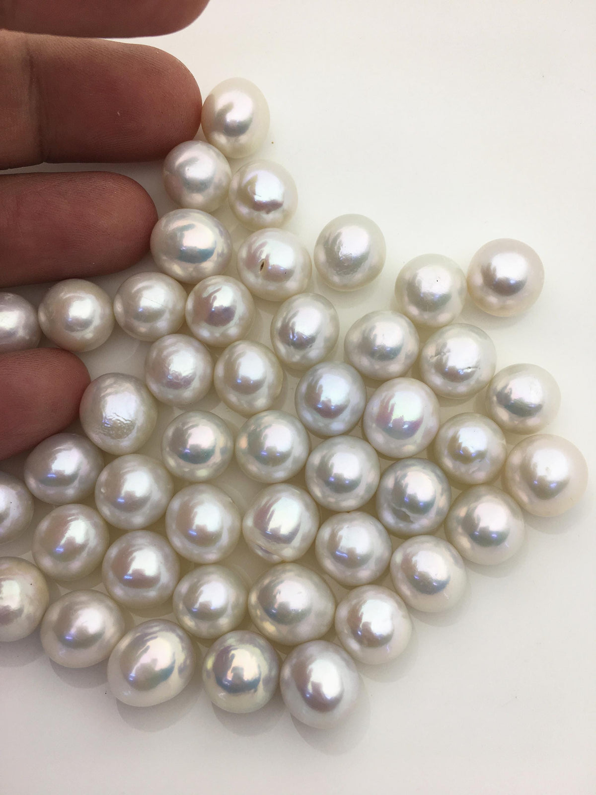 10pcs AAA 11-12mm BIG white rice freshwater pearls,no hole,LR11-3A-3