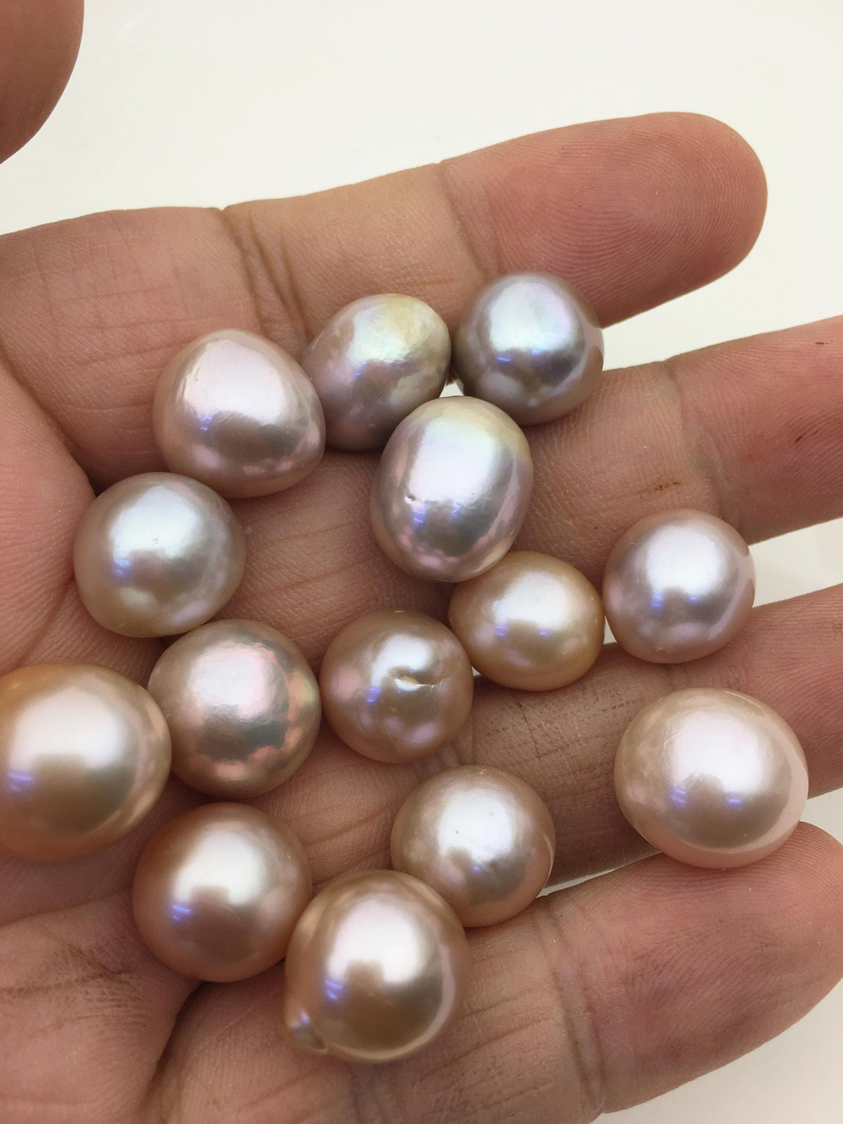 17pcs AAA/AA+ 11-14mm natural color drop Edison Freshwater Pearl,no hole,ED11-T1-6