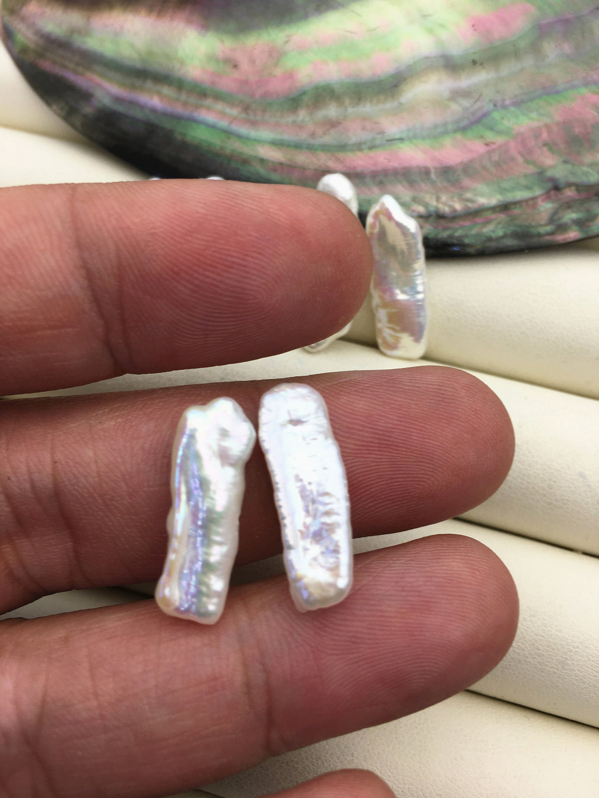 2 pairs AAA 7-8mm White Biwa keshi pearls Pair,for make dangle earrings,baroque pearl,loose pearl beads,very high luster,ZS-127-36-5