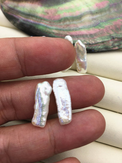2 pairs AAA 7-8mm White Biwa keshi pearls Pair,for make dangle earrings,baroque pearl,loose pearl beads,very high luster,ZS-127-36-5