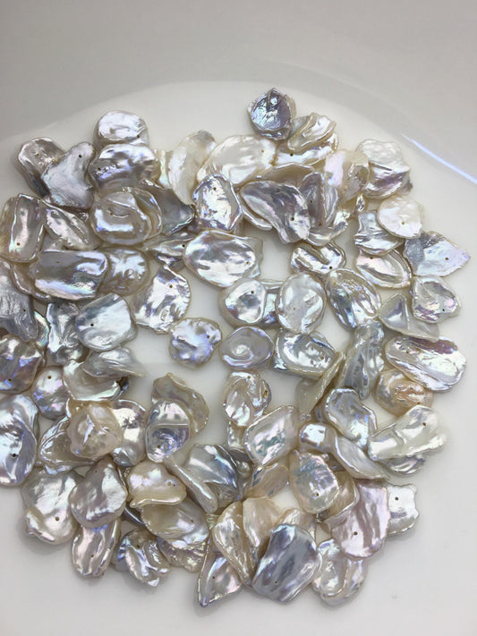 92pcs AAA/AA+ 11-14mm keshi freshwater pearls,top side hole,ZS-127-T3