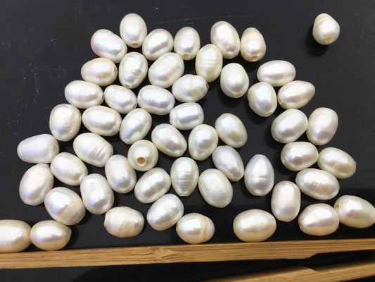 20pcs AA 8.3-9.3x11-13mm white rice freshwater pearls,2.2mm large hole,20pcs,LR9-2A-3