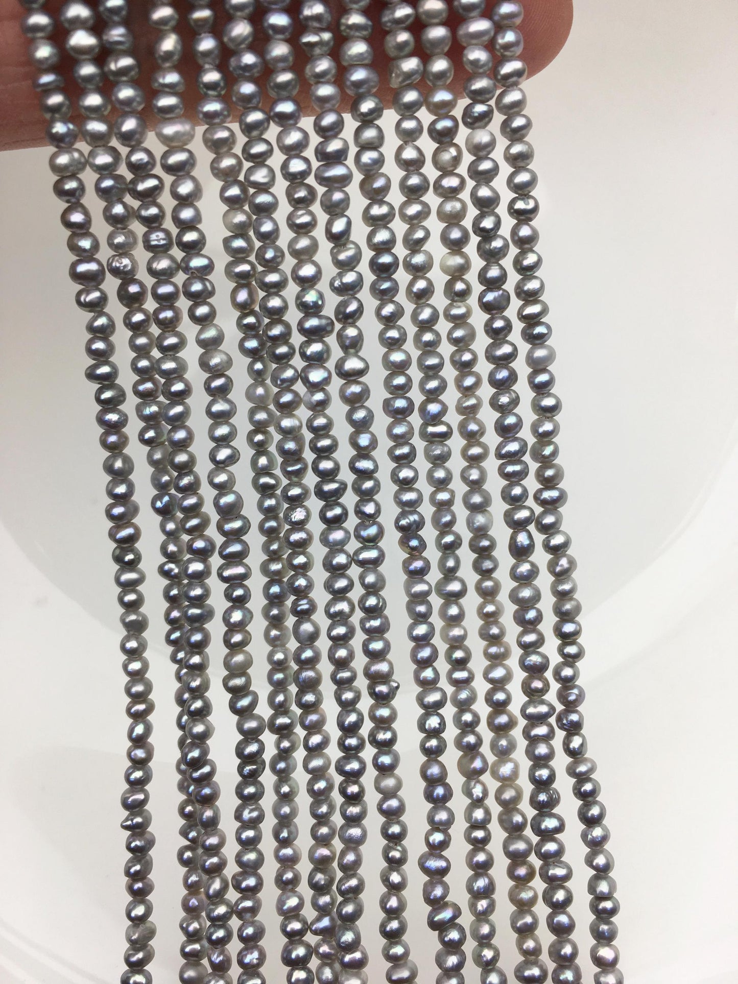 AA 2.5-3mm gray seed potato freshwater pearls,CR2-2A-21