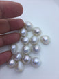 14pcs AAA 14-15mm White Baroque Mabe Freshwater Pearls,no hole,MB-T41