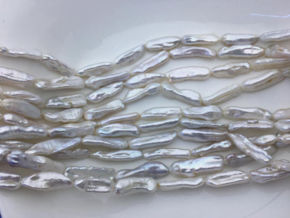 AA+ 7-11mm white Thick Keshi Biwa Pearl Necklace,ZS-200-120-7