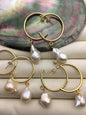 Big White Baroque freshwater pearl stud earrings,wedding pearl earrings,SE3-131-23