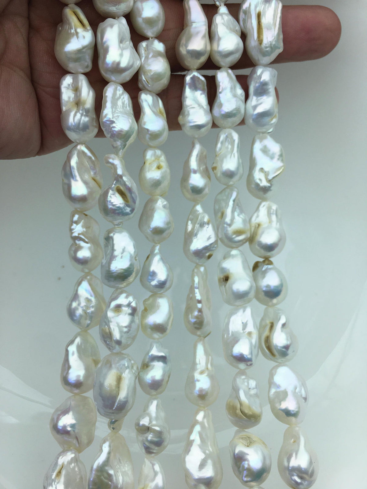 15.5'' A 9-11mm white flame ball pearl,FL15-2A-5-79