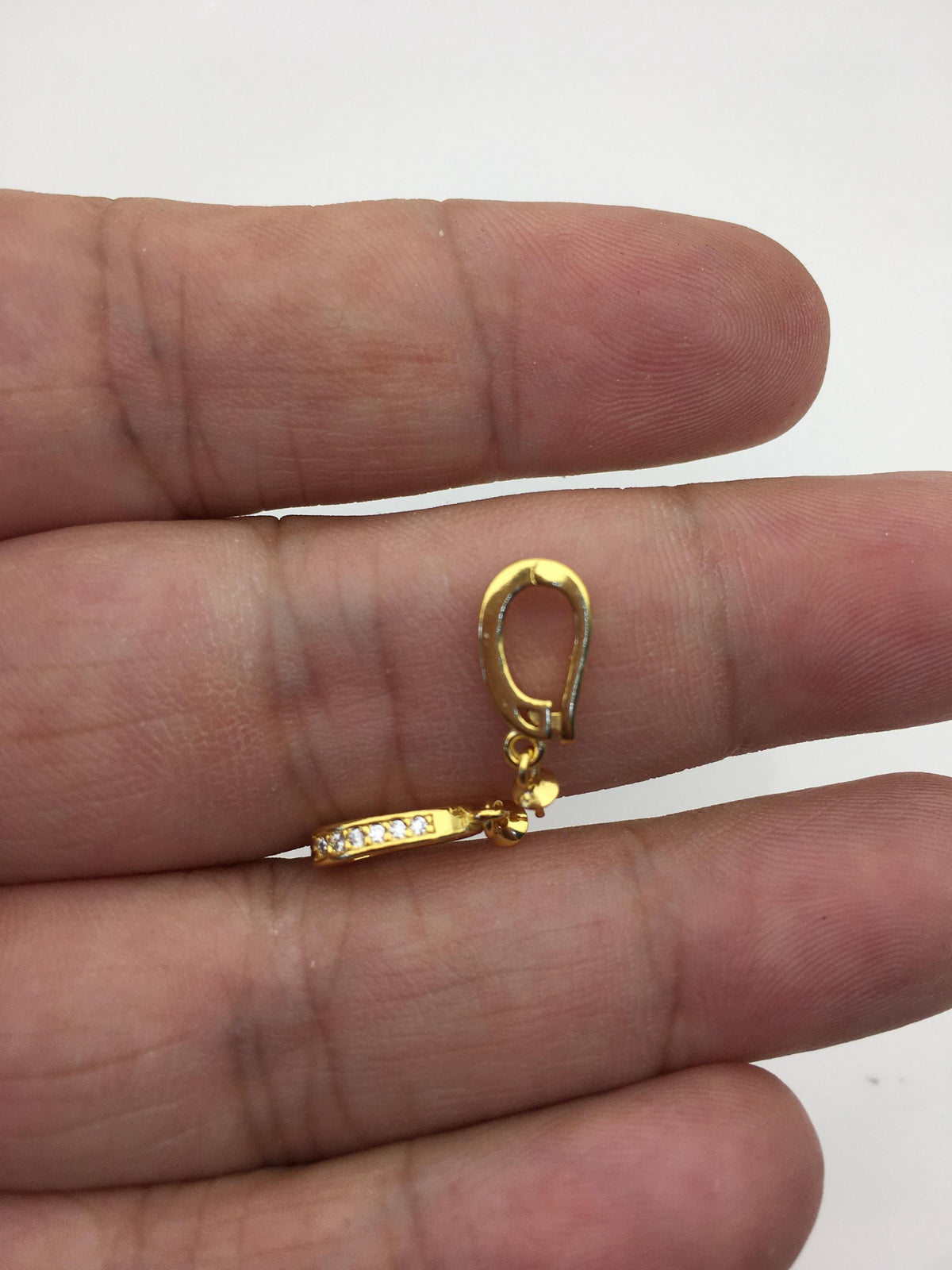 2pcs 6.5*13mm Cz zircon S925 gold sterling sliver pendant hook, for pendant,ASL-P-022