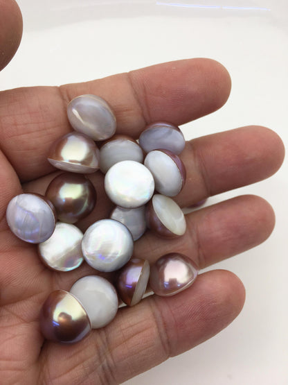 12pcs AAA 13-15mm Baroque Freshwater Mabe Natural Purple Rainbow Freshwater Pearls,no hole,MB-T73