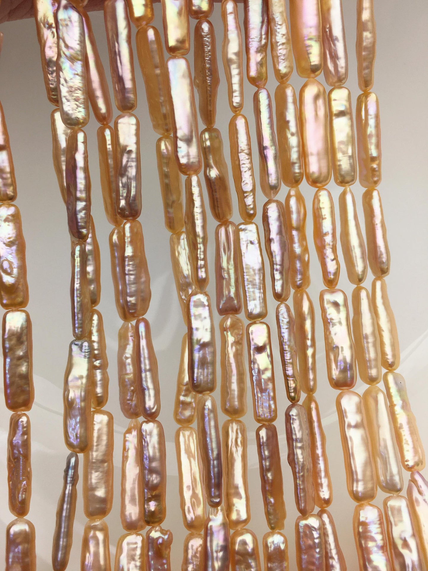 15.5'' AAA 5-7mm Natural Orange thick rectangle pearls,ZS-80-25-4