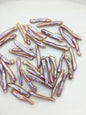 30pcs AAA 3-5mm natural purple rainbow Toothpick Freshwater Pearls, no hole,ZS-80-30