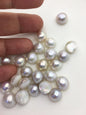 24pcs AAA 12-13mm Baroque Mabe Natural White Rainbow Freshwater Pearls,no hole,MB-T42