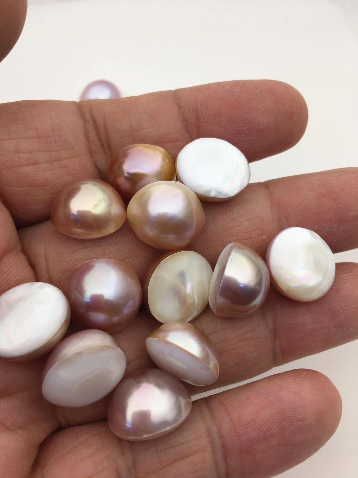 14pcs AAA 4-15mm Baroque Freshwater Mabe Natural purple Rainbow Freshwater Pearls,no hole,MB-T78