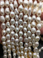 AAA 9.4-10.2mm white long nugget freshwater pearls,cultured freshwater baroque pearl bead string,LM10-T6