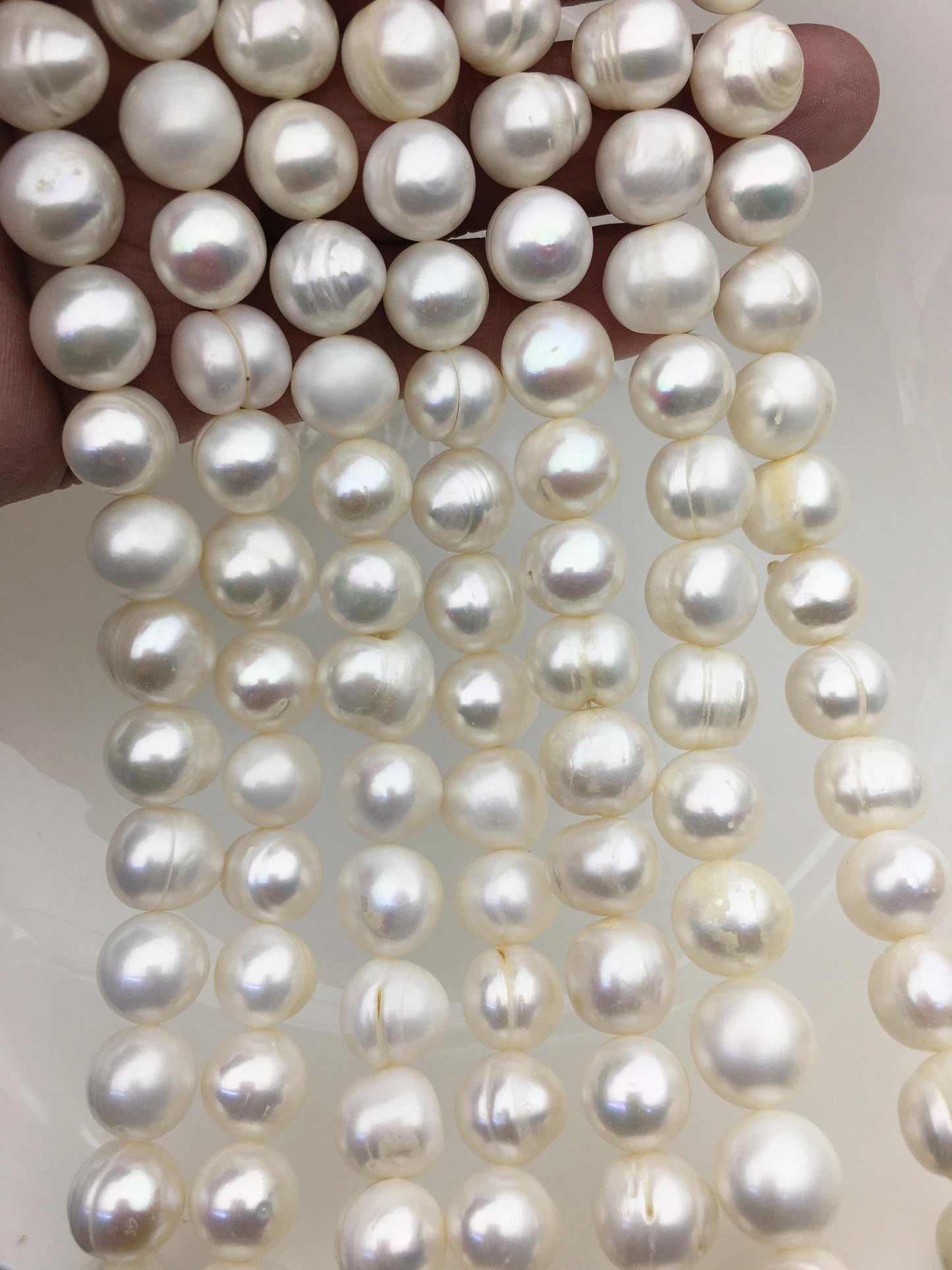 AA 11.3-12.3mm White Big Potato freshwater pearls,White freshwater pearl, pearl strand,big hole pearls, pearls for leather,CR12-2A-7