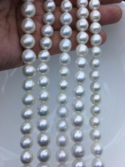 AA+ 9-11mm white near round freshwater pearls,large hole,Birthday,Graduation, mother day pearl gift,RP10-T1