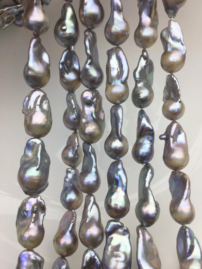 15.5'' AA+ 10-12mm gray flame ball pearl,FL15-2A-5-82