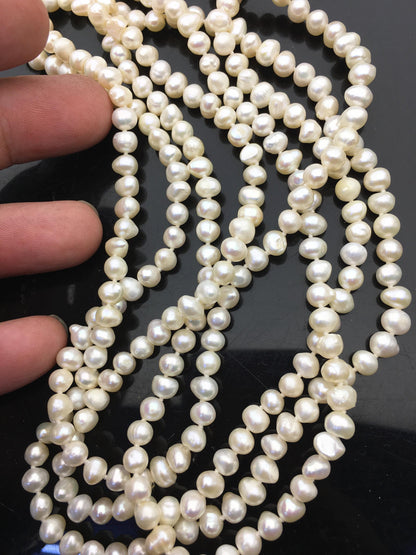60'' AA+ 5-5.5mm white potato pearl Necklace,Wedding Necklace,NPN1-070