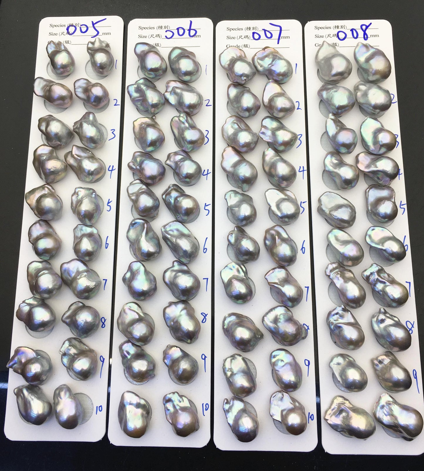 1 pair AAA 12-16x18-25mm Gray Flame ball Pearl Pairs - half hole - large Baroque freshwater pearl pairs,FL15-3A-8-62