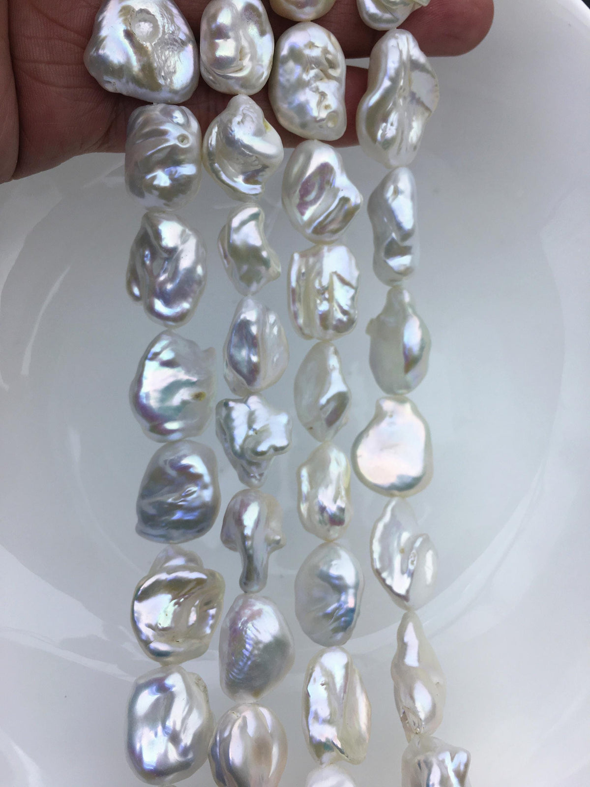 AA+ 14-16mm white thick keshi Freshwater Pearl,DIY Loose Freshwater Pearl,wholesale price,china wholesale pearl,ZS-200-112