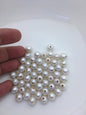 25pcs AAA- 9-11mm White Near Round edison freshwater pearl,2.2mm large hole,ED10-T1