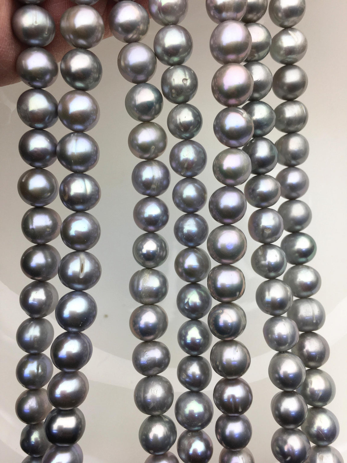 AA+ 8.3-9.2mm gray potato freshwater pearls,CR9-T1