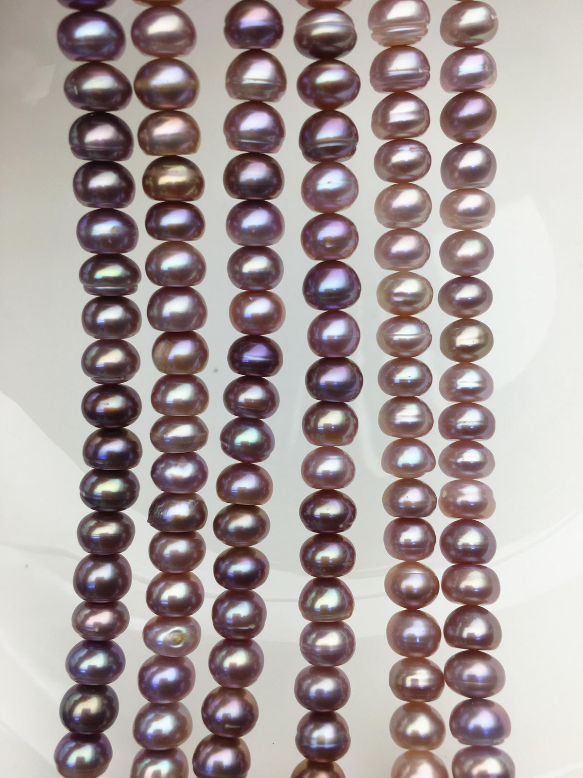 AA+ 7.5-8.3mm purple button round freshwater pearls,Rondelle pearl Beads,SM8-T4