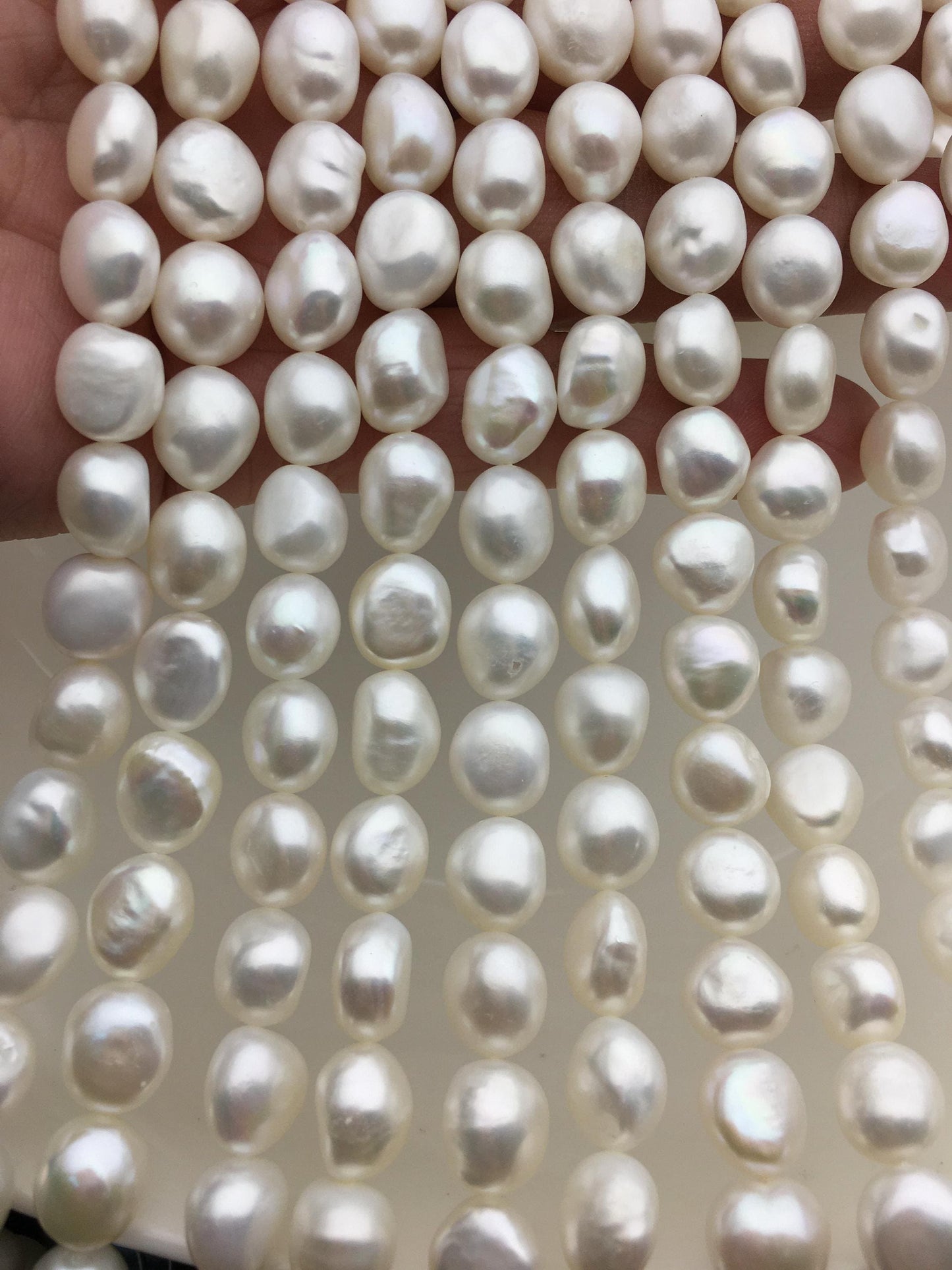 AAA 9.4-10.5mm white nugget freshwater pearls,LM10-3A-2