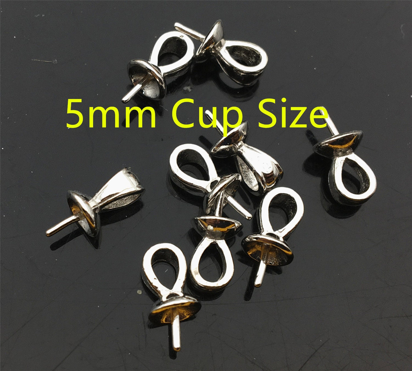 5mm Cup Size S925 sterling silver fixed pendant hook, for pendant,for DIY,wholesale,ASL-P-009