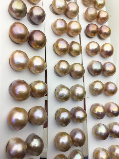 5pairs AAA 12-13mm Natural Rainbow baroque drop edison freshwater pearl Pair,no hole,ED11-3A-2-7