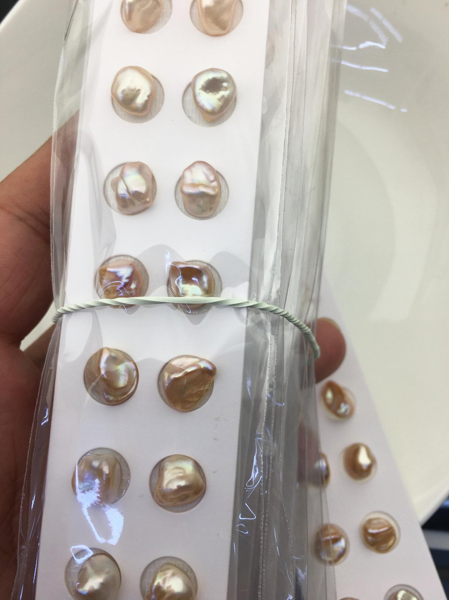 10 pairs AAA 8-9mm Pink Purple keshi pearls Pair,for make stud earrings,baroque pearl,loose pearl beads,no hole,ZS-127-62-38