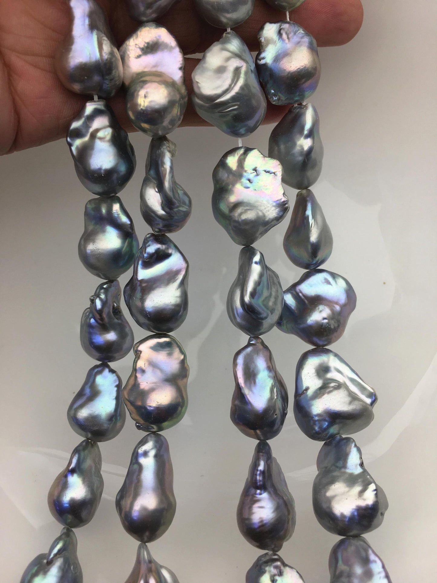 15.5'' AA+ 13-16mm Big Gray flame ball pearl,FL15-2A-5-11