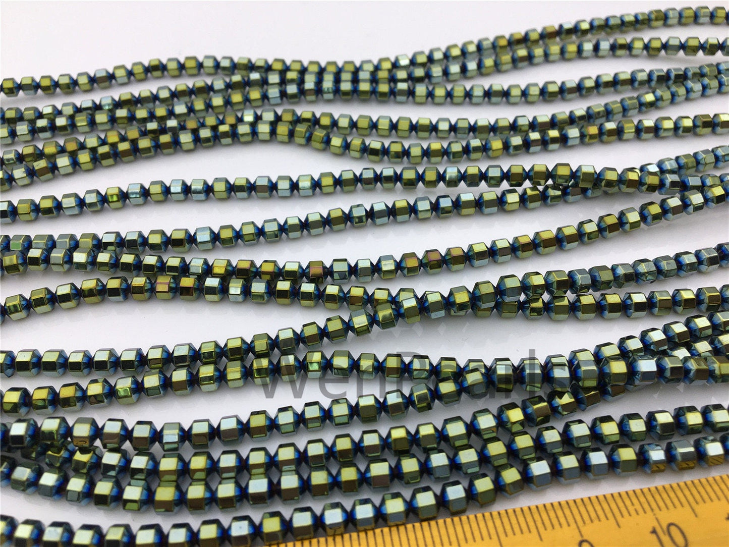 Hematite Green,faceted hexagon beads,AAA, 102 beads,15.5 inches,G50-OTH4-002-1